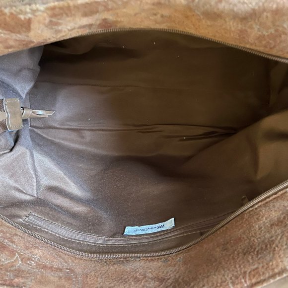 Brown Suede Marie Ellyse Tote/Handbag 12'x17"x6" - Picture 3 of 3